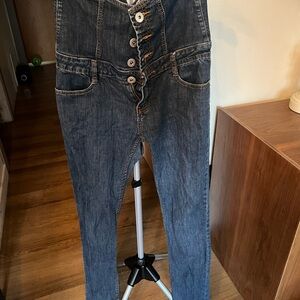 High Rise Button-Up Blue Jeans